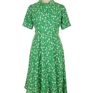 Alexa Admor Chic Green Floral Midi Dress